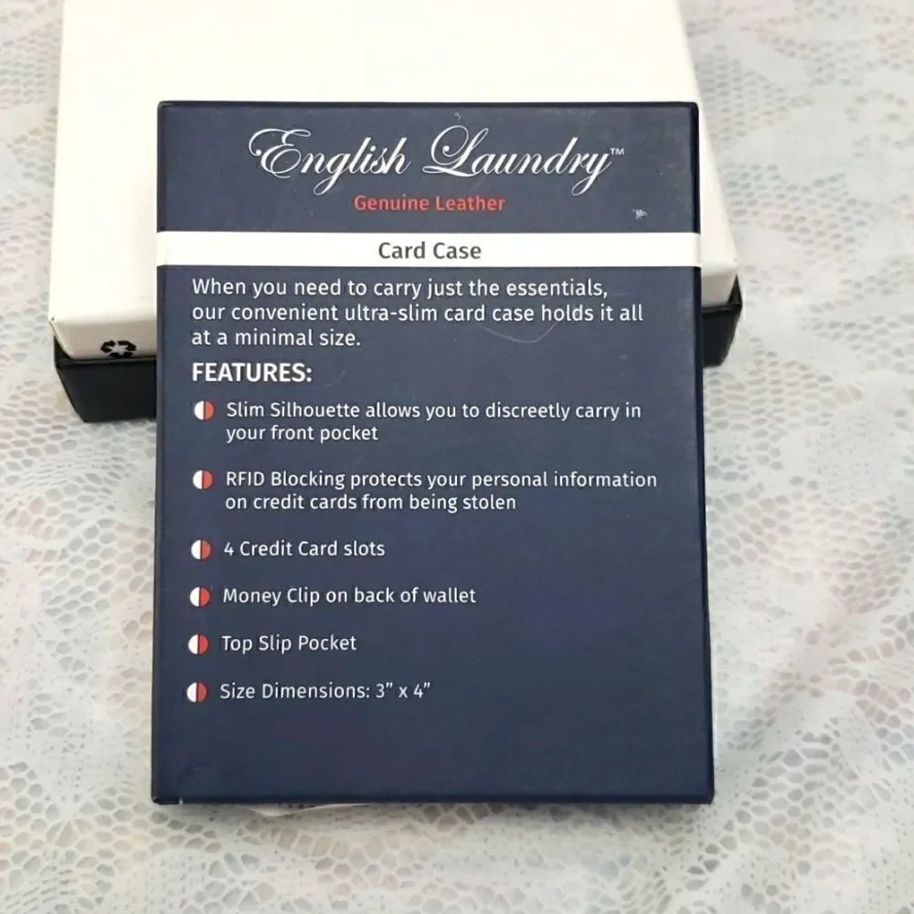 English Laundry Card Case  with Money Clip New